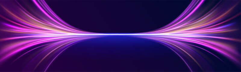 Speed connection background. Expressway, car headlight effect. Speed connection vector background. Png, line, blur, beam, ray, abstract, energy, pack, effect. Vector glowing lines air flow effect. 
