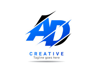 Letter AD logo design. Creative Modern A D Letters icon vector