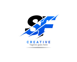Letter SF logo design. Creative Modern S F Letters icon vector