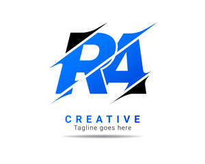 Letter RA logo design. Creative Modern R A Letters icon vector