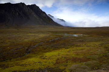 The landscape of Bamsebu in Svalbard