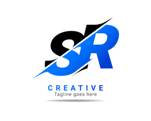 Letter SR logo design. Creative Modern S R Letters icon vector
