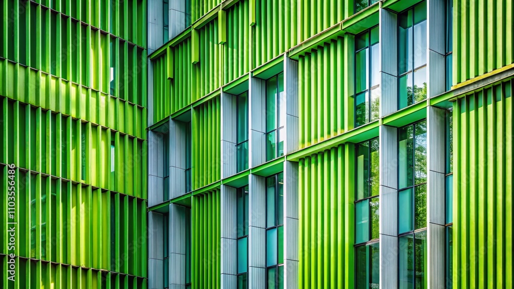 Poster elegant green vertical line pattern for architectural photography and design projects, perfect for b
