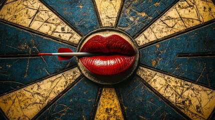 Obraz premium a dart with a red lip as its target point