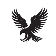 Obraz premium Eagle silhouette vector. Eagle logo, icon vector design. Bird silhouette. 