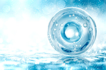 blue bubble molecule background for cosmetics product