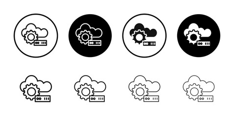 Cloud Data settings icon logo sign set vector outline