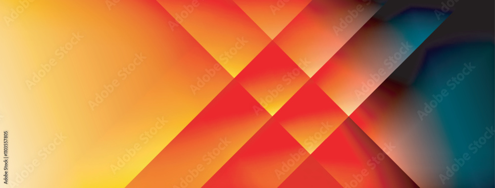 Poster Dynamic shadow lines with gradient colors geometric background