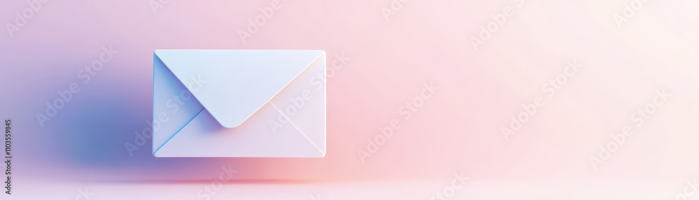 Poster minimalist email envelope on soft gradient background, conveying simplicity and modernity. perfect f