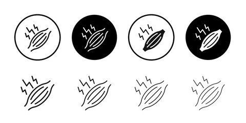 Muscle pain icon logo sign set vector outline