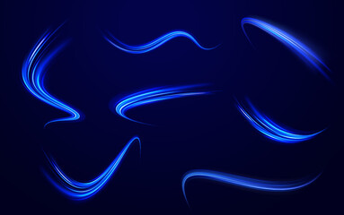 Neon stripes in the form of drill, turns and swirl. Speed of light concept background. Abstract background rotational border lines, png, effect, wave,neon,line. 
