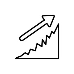 graphic web icon with arrow, line vector isolated on white background. trendy and modern design