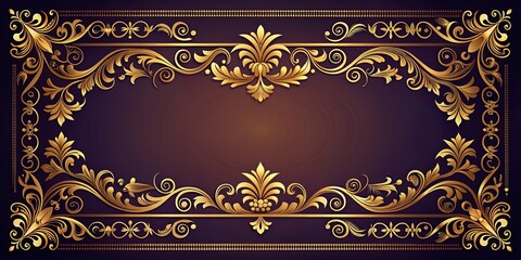 Elegant Ornamental Borders and Flourish Corners with Royal Swirls for Vintage Page Dividers, Ideal for Invitations and Decorative Designs, Featuring Ample Copy Space