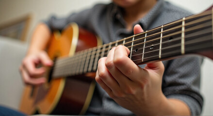 Fototapeta premium person playing guitar