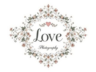 Fototapeta premium Elegant vintage love photography logo, timeless design.