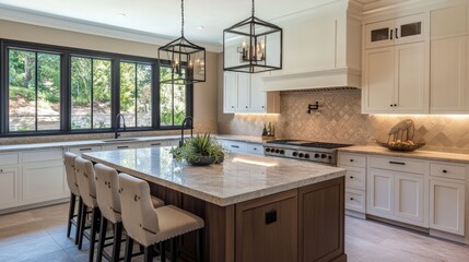 Fototapeta premium Stunning Modern Kitchen Design with Elegant Details