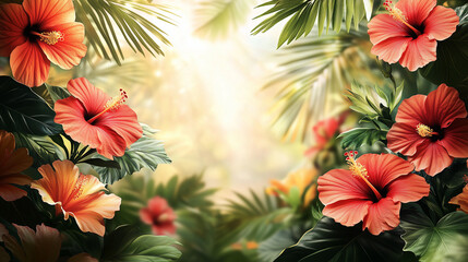 Hibiscus Flowers Background