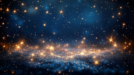 Fototapeta premium Christmas Background with Christmas Star Constellations and Twinkling Golden Glow