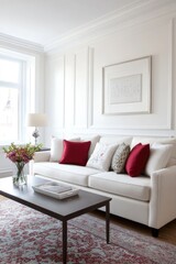 valentine day decorated living room. ai generated
