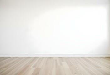 Empty white room with wooden floor