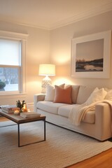 Fototapeta premium valentine day decorated living room. ai generated