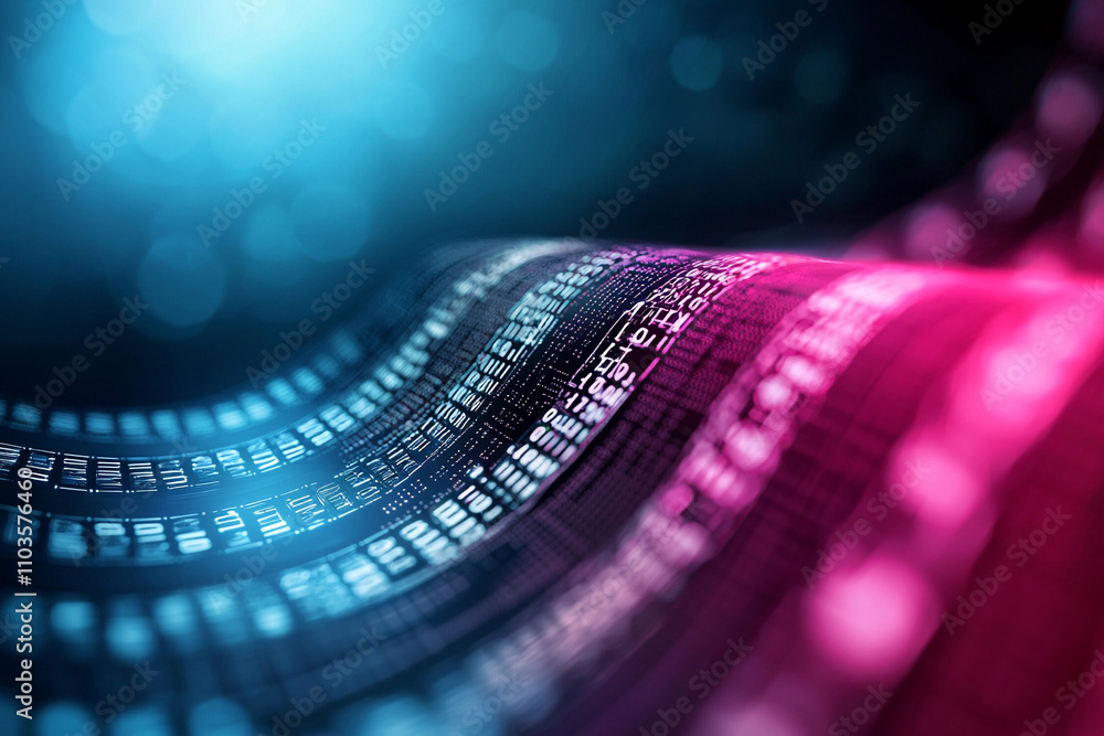 Poster ai generated digital wave abstract technology artwork futuristic environment close-up viewpoint data