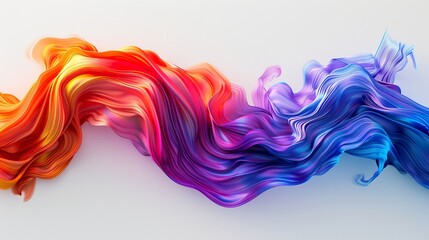 Vibrant Multicolored Paint Ribbons Flowing in Abstract Swirl Pattern - Perfect for Design Projects