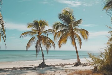 Fototapeta premium palm tree on the beach