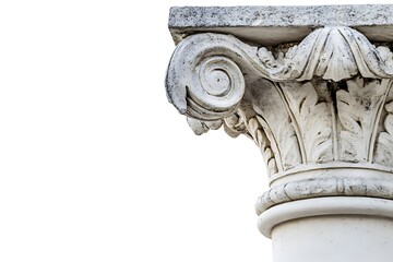 Naklejka premium Column isolated on white background, close up