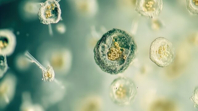 An image of PM 2.5 dust particles floating in the air under a microscope, showing how these tiny pollutants easily penetrate respiratory systems.