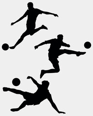 Sports Silhouette, Soccer Players, Kick, Football Players Silhouettes, Sports Men, Collection, Sports Silhouette, Running, EPS 10, Ball, Lifestyle, Dynamic, Player, Vector