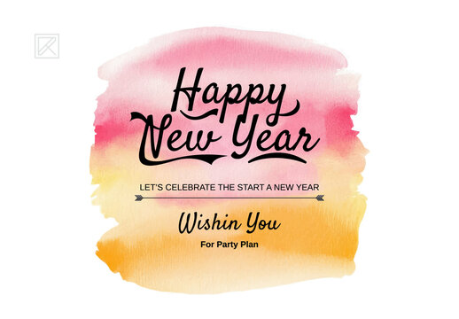 Happy New Year Celebration Invitation Card Design