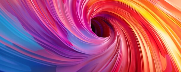 Obraz premium Dynamic geometric spirals with vibrant complementary hues, 4K illustration.