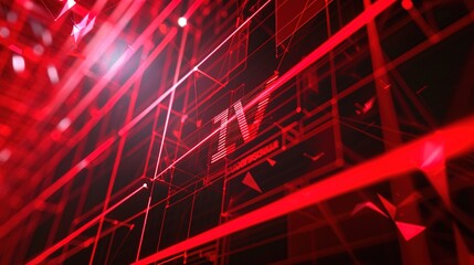 Annual meeting background technology lines red technology kv sign in wall