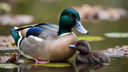 A mallard drake, a majestic waterfowl, glides gracefully across the tranquil lake
