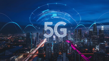 5G connectivity, 5G network connection across the city , high-speed internet, future technology, digital network.