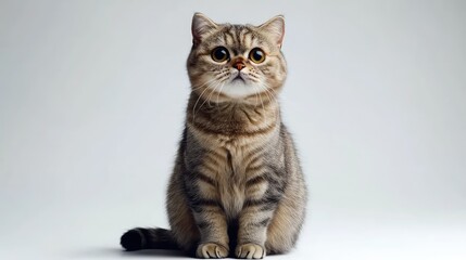Obraz premium Graceful Scottish Fold Cat Sitting Elegantly