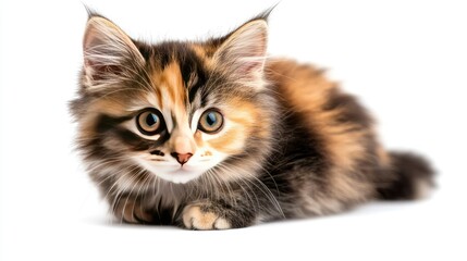 Obraz premium Beautiful Young Female Siberian Cat in Forest Setting