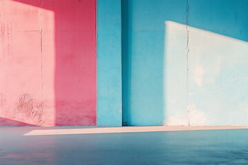 blue and red wall