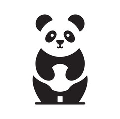panda silhouette vector illustration 