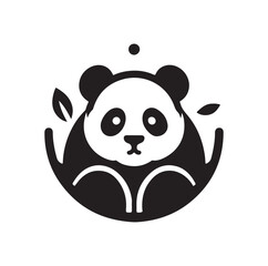 panda silhouette vector illustration 