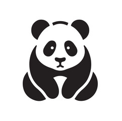 panda silhouette vector illustration 