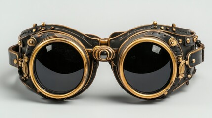 Steampunk Style Gold-rimmed Glasses