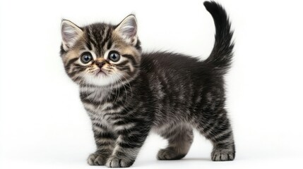 Fototapeta premium Cute Black Tabby Kitten with Striking Features