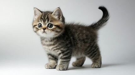 Obraz premium Cute Black Tabby Kitten with Expressive Eyes