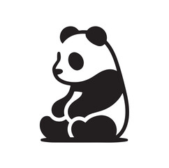 panda silhouette vector illustration 