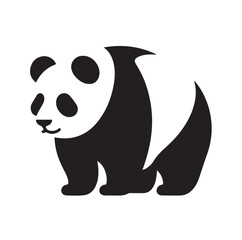 panda silhouette vector illustration 