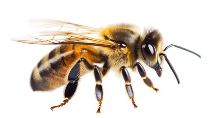 Close-up of a Honey Bee in Flight