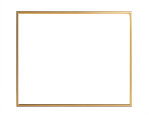Gold rectangular frame on PNG