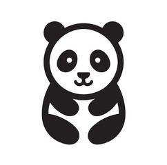 panda silhouette vector illustration 